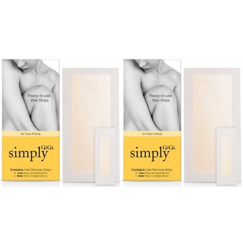 GiGi Simply Ready To Use Wax Strips 18 Strips PACK OF 2