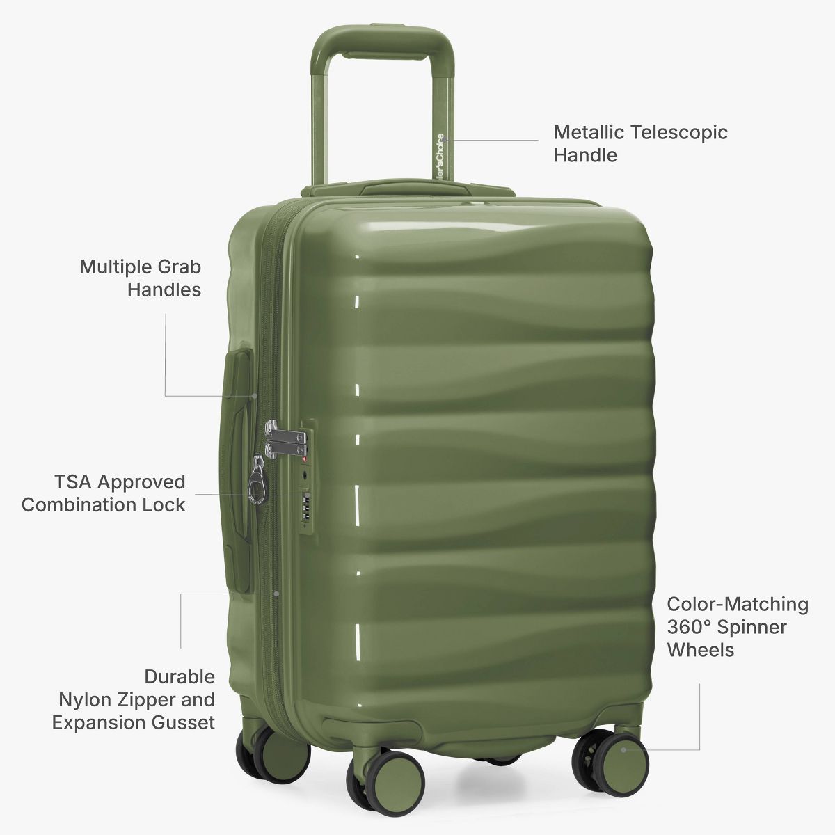Traveler’s Choice Edinburgh Carry On Luggage and Backpack Set - thumbnail 8