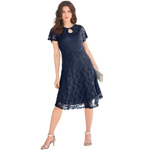 Roaman's Keyhole Lace Dress - 1 of 4