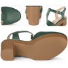 BLISSFUL STEP Women's Closed Toe Platform T-Strap Clog Chunky Heels Ankle Mules - 3 of 3