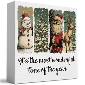 Christmas Decorations, It's The Most Wonderful Time of The Year Sign, Christmas Indoor Sign, Home Decor for Desk Table Shelf 5 X 5 inch - 1 of 3