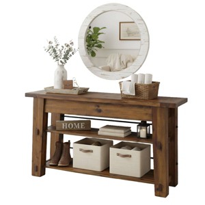 Durango Industrial Wood Console/Media Table: Sofa Table - Alaterre Furniture - 1 of 4