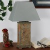 Sunnydaze Contemporary Natural Slate and Fabric Cream Shade Indoor/Outdoor Weather-Resistant Table Lamp - 2 of 4