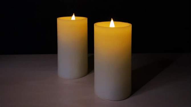 2pk 3&#34; x 6&#34; LED Candles Cream - Threshold&#8482;, 2 of 6, play video