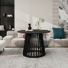 TIRAMISUBEST Round Coffee Table, Grille Molding, Suitable for Bedroom, Living Room, Balcony - 2 of 4