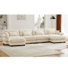 Modern 2 Seater Sofa With Ottoman, Sectional Sofas Large With 2 Ottoman, Large L Shape Sofa With Waist Pillow And Throw Pillows-Cuddlewood - 3 of 4