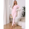 INSPIRE CHIC Women's Thermal Underwear Sets Thumbholes Long Sleeve with Leggings Winter Cold Base Layer Pajamas Set - 3 of 4