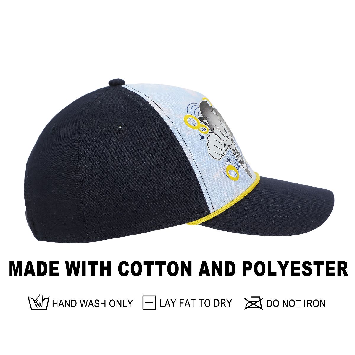 Sonic The Hedgehog Gold Rings Youth Navy Traditional Adjustable Hat - thumbnail 4
