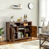 Costway Buffet Storage Cabinet Farmhouse Sideboard w/9-Bottle Wine Rack & 2 Doors - image 4 of 4