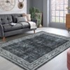 Machine Washable Area Rugs 9x12 for Living Room Bedroom, Modern Bordered Non-Slip Rug, Contemporary Geometric Rug, Floor Foldable Carpet - 4 of 4