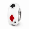 Black Bow Jewelry Fenton White Lucky Suit Glass & Sterling Silver Bead Charm - 2 of 4
