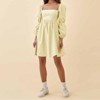 EXLURA Womens Square Neck Dress Long Puff Sleeve A-Line Casual Short Mini Dresses - 2 of 4