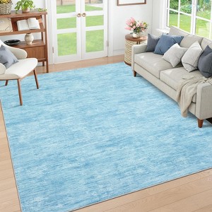 Modern Washable Rugs Abstract Area Rug Non Slip Low Pile Accent Rugs for Living Room Bedroom - 1 of 4
