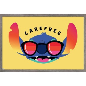 Trends International Disney Lilo and Stitch - Carefree Framed Wall Poster Prints - 1 of 4