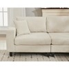 108" Corduroy Modular L-Shaped Sectional Sofa with 5 Throw & 6 Back Cushions - 3 of 4