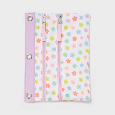 Dual Zip Binder Pencil Pouch Daisy - up&up™