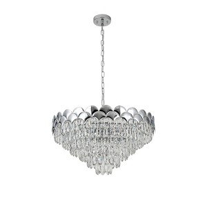 LLHZSY Mordern Glam Crystal Pendant Chandelier 8-Light Fixure for Kitchen Island Dining Room Living Room-24 2/5-in W X 12 3/5-in H-Chrome/Gold - 1 of 4