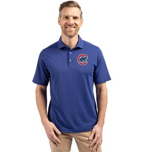 Chicago Cubs Cutter & Buck Virtue Eco Pique Recycled Mens Big and Tall Polo - 1 of 1