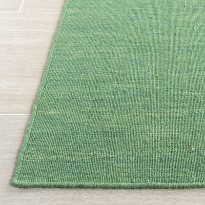 Green Handmade Wool Flatweave Area Rug, 3' x 5'
