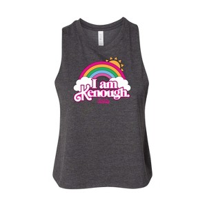 Women's - Barbie - I Am Kenough Rainbow Clouds Graphic Racerback Tank - 1 of 2