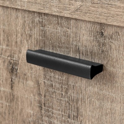 Weathered Oak Corner TV Stand with Fireplace Cabinet