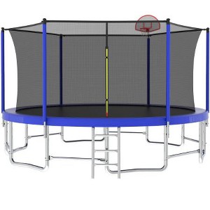 BestParts 16FT Outdoor Trampoline with Basketball Hoop & Balance Bar – ASTM Approved Safety Enclosure - 1 of 4