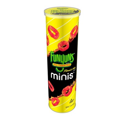 Funyuns Minis Flamin Hot Flavored Onion Rings, 2.785 oz Canister, Pack of 3