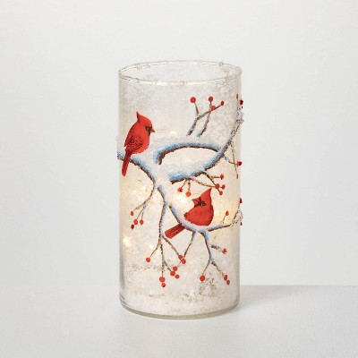 Sullivans Frosted LED Cardinal Light Multicolor 8"H Glass