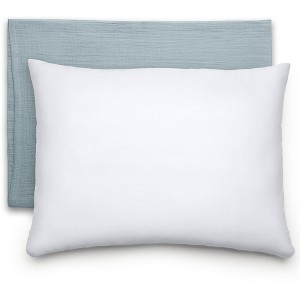 Toddler Pillow with Muslin Pillowcase, 13"x18", Kids Pillow for Sleeping by Comfy Cubs - 1 Pack - 1 of 4