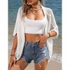 BLUEMING Women's Lightweight Summer Business Casual Cropped Short Sleeve Cardigan - 3 of 4