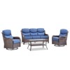 Gymojoy Outdoor Patio Sofa Coffee Table with Swivel Chairs - 3 of 4