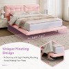 Kumasinova Queen Size Floating PU Leather Bed Frame,Platform Bed with Button-Tufted Headboard,LED Lights for Adults,No Box Spring Needed - 4 of 4