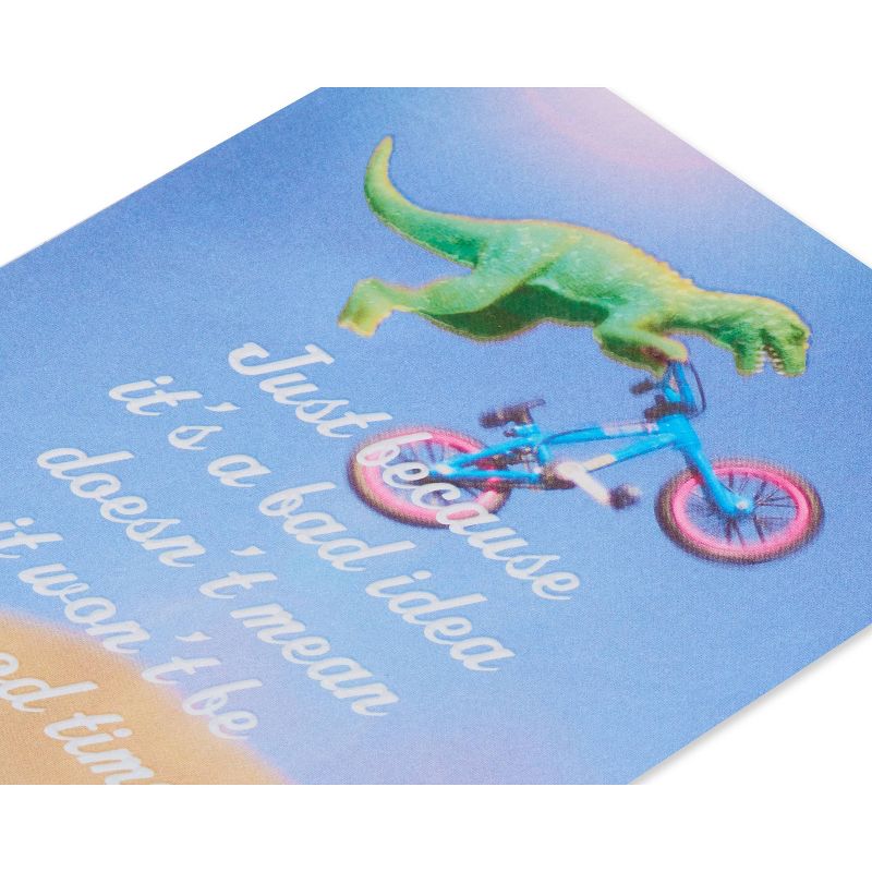 Funny Birthday Card Dinosaur Bike, 6 of 7
