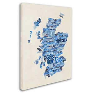 Trademark Fine Art -Michael Tompsett 'Scotland Typography Text Map 2' Canvas Art - 1 of 3