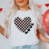 Simply Sage Market Women's Checkered Heart Black Short Sleeve Graphic Tee - 2 of 3