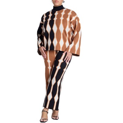 ELOQUII Women's Plus Size Intarsia Sweater Pant