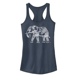 Junior's CHIN UP Zen Elephant Racerback Tank Top - 1 of 4