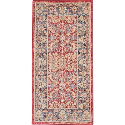 Global Vintage GLB02 Red Area Rug Persian Vintage Floral By Nourison
