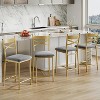 Bar Stools Set of 2/4, PU Leather Upholstered Counter Height Bar Chairs with X-Back Design, Metal Frame & Footrest, 22" Seat for Kitchen Island - 3 of 4