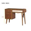 Dressing Table with Stool Makeup Vanity Set, Wood Vanity Desk with 4 Drawers, Storage Space–Maison Boucle - 3 of 4