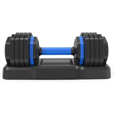 Adjustable Dumbbell - 55lb Single Dumbbell with Anti-Slip Handle, Adjust Weight by Turning Handle with Tray, Exercise Fitness Dumbbell for Full Body