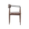 Christopher Knight Home Set of 2 Eva Modern Upholstered Iron Dining Chairs with Curved Open Back Brown/Dark Brown - 4 of 4