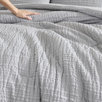 Gray Organic Microfiber Full Reversible Comforter Set
