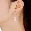 Guili Timeless Elegance Sterling Silver Pear Drop Cubic Zirconia with Halo Burst for a Stunning and Radiant Touch of Class in Every Movement - 2 of 4
