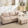 SKRAN Small Sofa 3 Seats Sofas with Storage Chaise , L-Shaped Couch fmall space Living Room, Bedroom Office,Beige - 2 of 4