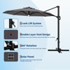 10FT Cantilever Umbrella w/ Solar Lights, 360° Rotation & Tilt, Easy Crank, UV Protection for Pool, Deck, Backyard - 3 of 4