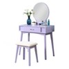 ORRD Modern Vanity Table with Stool & Mirror Set, Gold Finish Contemporary Makeup Desk - Solid Wood & MDF, Complete Dressing Table - 4 of 4