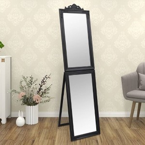 vidaXL Free-Standing Mirror Black 17.7"x70.9" - 1 of 4