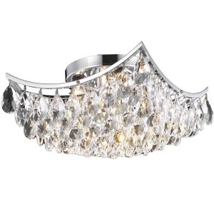 Elegant Lighting Clara Collection Flush Mount D14in H7in Lt:4 Chrome Finish - 1 of 3