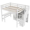 YOOCOZZ Full Size Loft Bed with L-Shaped Desk, Drawers, Cabinet and Storage Staircase - 3 of 4